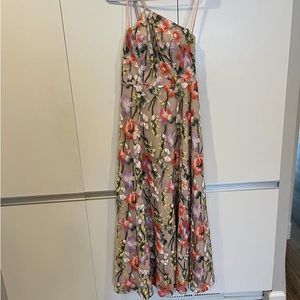 Floral One Shoulder Floor length Prom dress